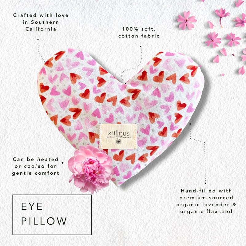 stillnus Weighted Heart Eye Pillow with Organic Lavender & Flaxseed – Relaxation Gift for Women, Meditation Tool, Mindful Rest, Cooling Eye Mask, Wellness Self-Care Kit - Image 2
